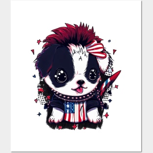 Cute Dog 4th of July Firework Fido Posters and Art